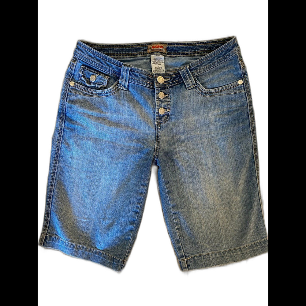 Nobo No Boundaries Shorts Denim Distressed  Size‎ 11 Juniors Button Front